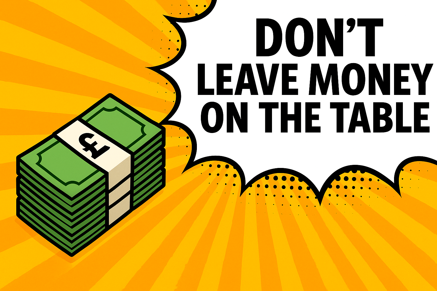 money on table splash